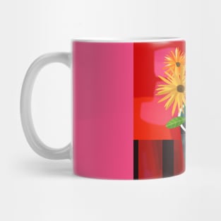 Vase of Yellow and Orange Flowers Mug